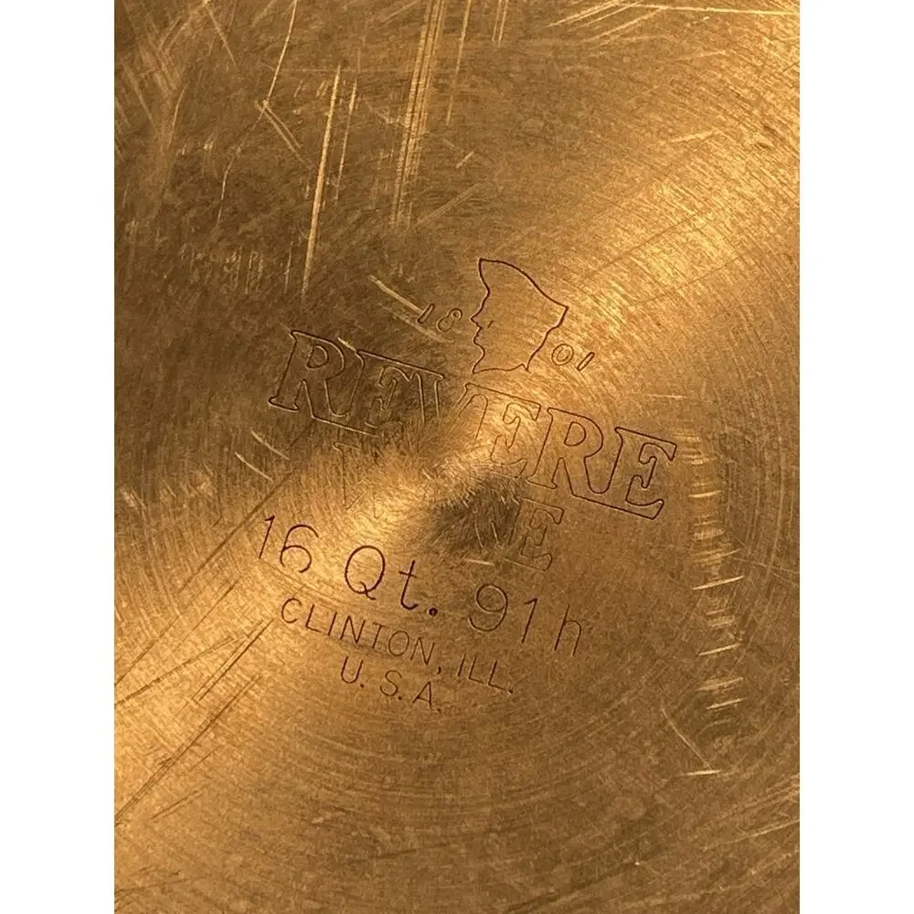 Vintage Revere Ware 16 Qt Stock Pot w/Lid Stainless Steel Copper Bottom Clinton - Picture 9 of 9